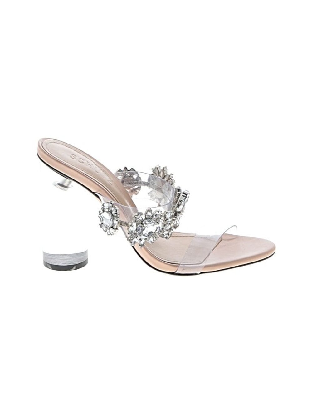 SCHUTZ Y2K Crystal Embellishment Heels Translucent PVC Wedding Bridal Cocktail - Picture 3 of 3